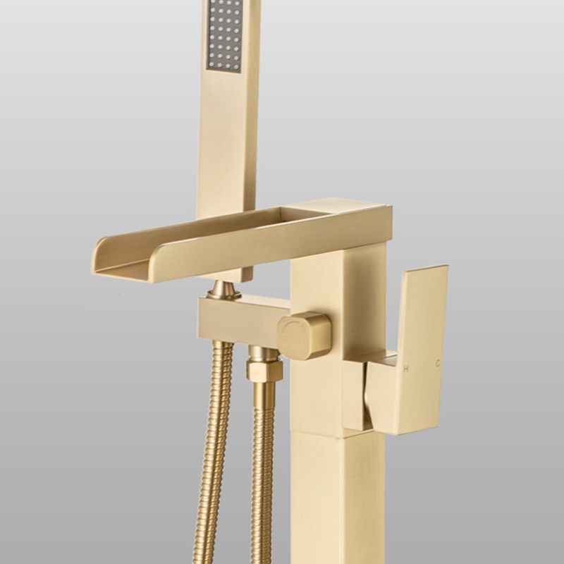 Floor Mounted Metal Freestanding Tub Filler One Handle Freestanding Bathtub Faucet Clearhalo 'Bathroom Remodel & Bathroom Fixtures' 'Bathtub Faucets' 'bathtub_faucets' 'Home Improvement' 'home_improvement' 'home_improvement_bathtub_faucets' 1200x1200_f4baf7d5-4cf2-4a54-9323-db2b56990446