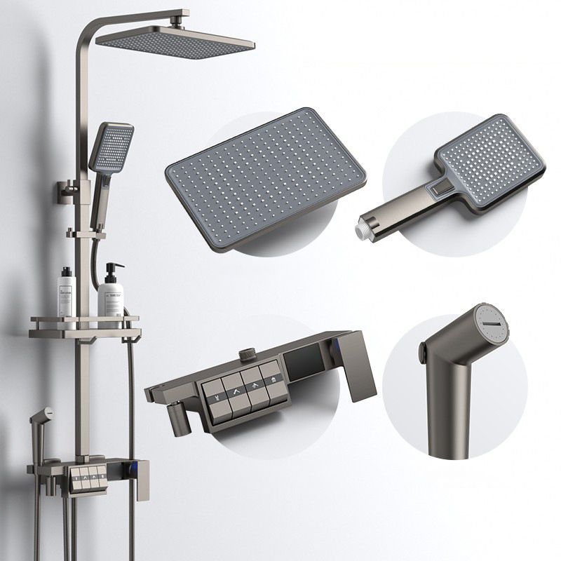Modern Adjustable Spray Pattern Water Flow Shower Faucet Shower Hose Shower System on Wall Clearhalo 'Bathroom Remodel & Bathroom Fixtures' 'Home Improvement' 'home_improvement' 'home_improvement_shower_faucets' 'Shower Faucets & Systems' 'shower_faucets' 'Showers & Bathtubs Plumbing' 'Showers & Bathtubs' 1200x1200_f4c2b298-a5d9-42e1-a069-7a4f46b80944