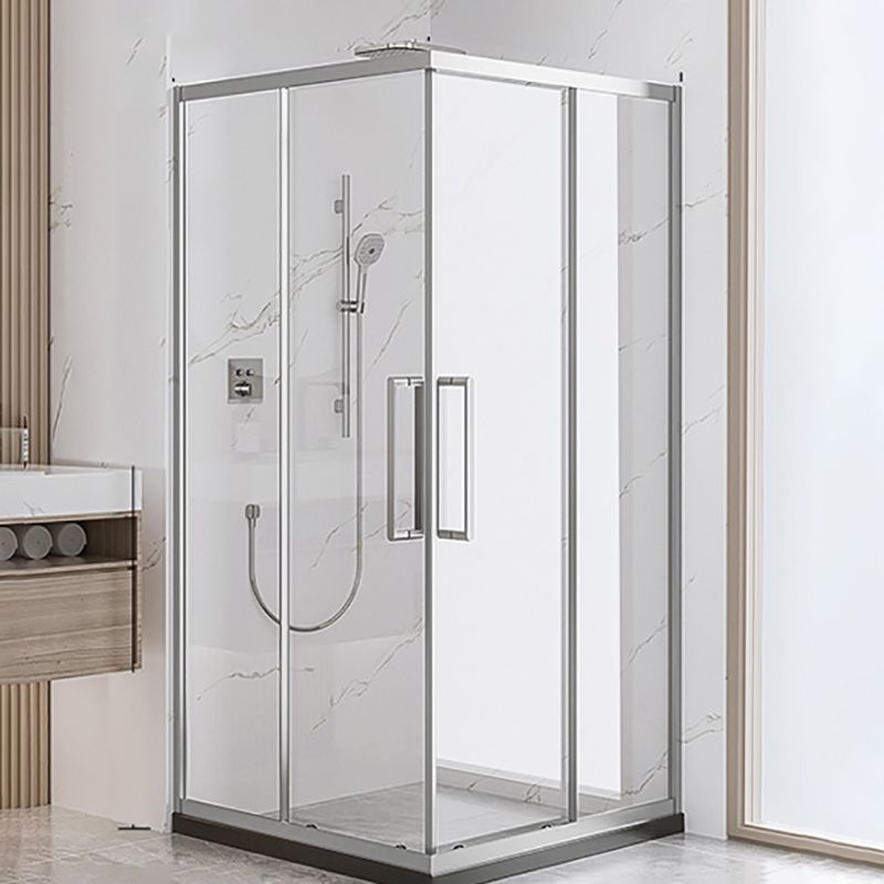 Square Shower Enclosure Tempered Glass Shower Enclosure with Door Handles Clearhalo 'Bathroom Remodel & Bathroom Fixtures' 'Home Improvement' 'home_improvement' 'home_improvement_shower_stalls_enclosures' 'Shower Stalls & Enclosures' 'shower_stalls_enclosures' 'Showers & Bathtubs' 1200x1200_f4cdbf84-7125-471f-91ce-0d08c219d914