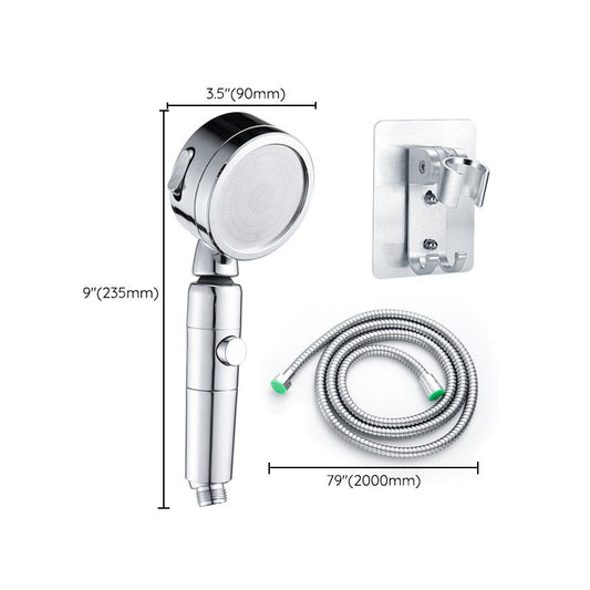 Contemporary Handheld Shower Head Round 3 Setting Spray Head in Silver Clearhalo 'Bathroom Remodel & Bathroom Fixtures' 'Home Improvement' 'home_improvement' 'home_improvement_shower_heads' 'Shower Heads' 'shower_heads' 'Showers & Bathtubs Plumbing' 'Showers & Bathtubs' 1200x1200_f4efe798-46fc-43d2-98c1-d5b61eddc289