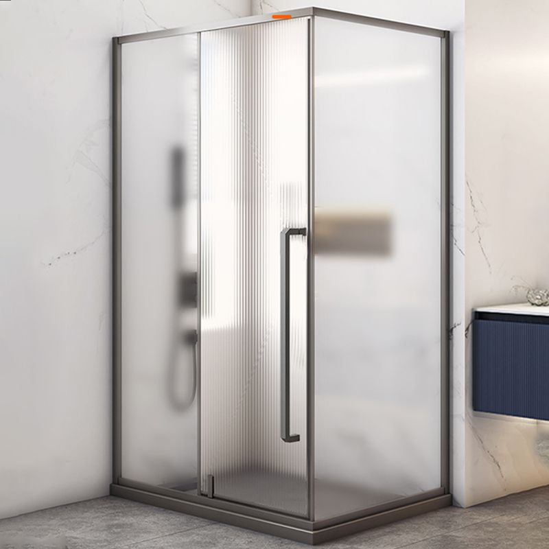 Grey Framed Shower Bath Door Pivot Transparent Tempered Shower Doors Clearhalo 'Bathroom Remodel & Bathroom Fixtures' 'Home Improvement' 'home_improvement' 'home_improvement_shower_tub_doors' 'Shower and Tub Doors' 'shower_tub_doors' 'Showers & Bathtubs' 1200x1200_f4f68a14-fe1e-47f6-a1b7-37143e2757dd
