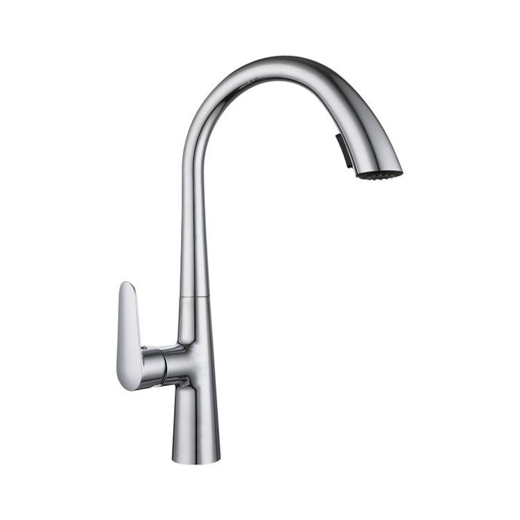 Modern 1-Handle Faucets Copper with Pull Out Sprayer Gooseneck Faucets Clearhalo 'Home Improvement' 'home_improvement' 'home_improvement_kitchen_faucets' 'Kitchen Faucets' 'Kitchen Remodel & Kitchen Fixtures' 'Kitchen Sinks & Faucet Components' 'kitchen_faucets' 1200x1200_f4fac80e-27d1-4c17-bea8-39f88f570316
