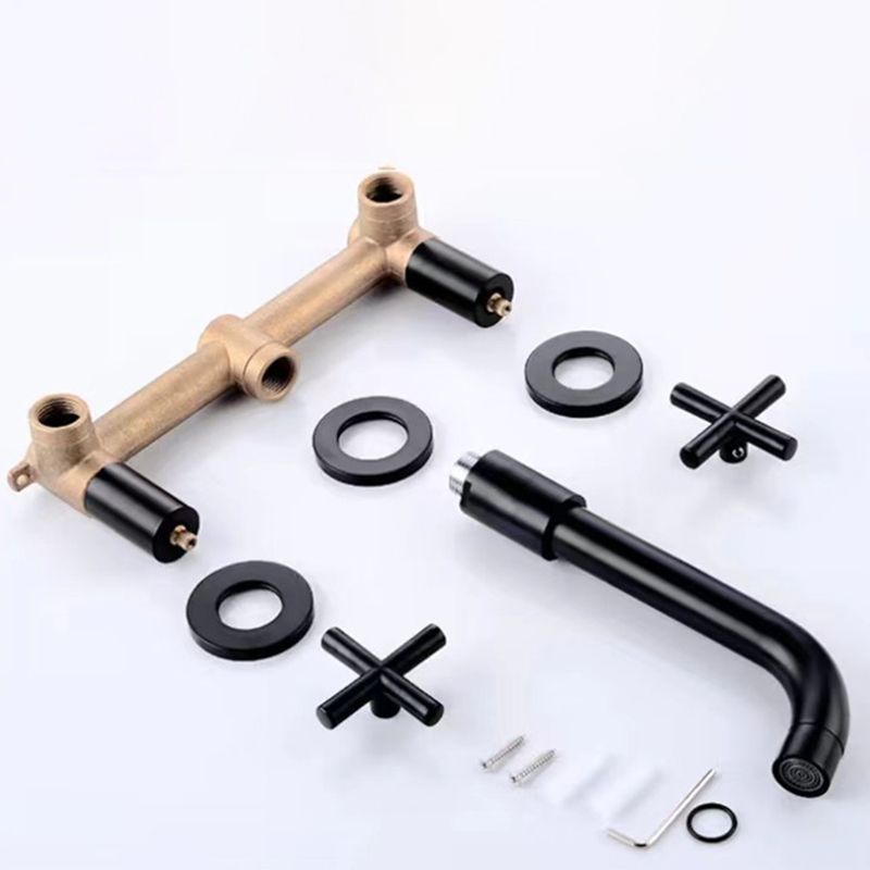 Modern 1 or 2-Handle Bathroom Sink Faucet Circular Wall Mounted Bathroom Faucet. Clearhalo 'Bathroom Remodel & Bathroom Fixtures' 'Bathroom Sink Faucets' 'Bathroom Sinks & Faucet Components' 'bathroom_sink_faucets' 'Home Improvement' 'home_improvement' 'home_improvement_bathroom_sink_faucets' 1200x1200_f50ca962-cb9a-472b-8ffb-1b26db0ad5ef