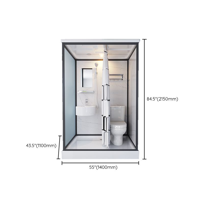 Bathroom Shower Stall Framed Single Sliding Rectangular Shower Enclosure Clearhalo 'Bathroom Remodel & Bathroom Fixtures' 'Home Improvement' 'home_improvement' 'home_improvement_shower_stalls_enclosures' 'Shower Stalls & Enclosures' 'shower_stalls_enclosures' 'Showers & Bathtubs' 1200x1200_f513b654-19ec-4e1e-a7e6-46c5ff80bc4d