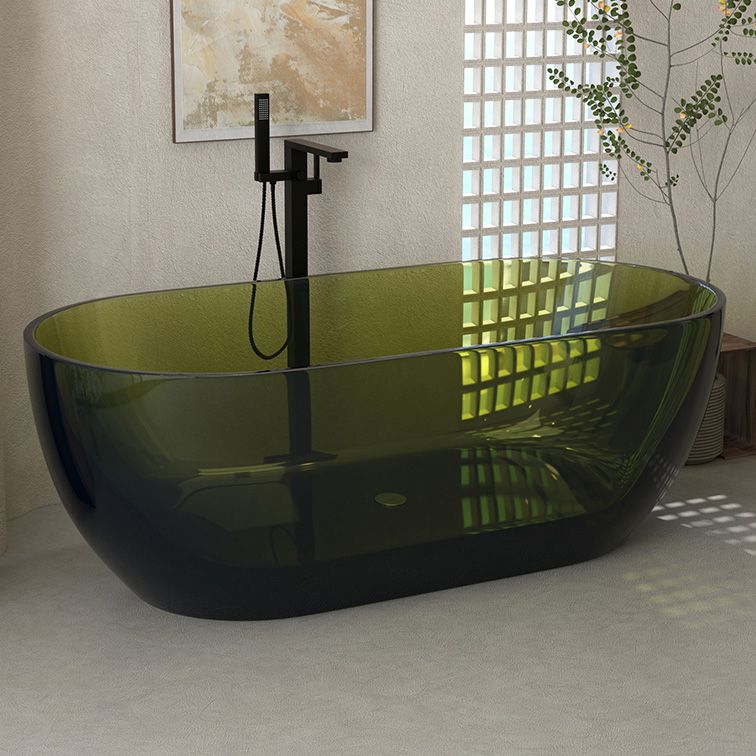 Oval Soaking Bathtub Freestanding Antique Finish Modern Bath Tub Clearhalo 'Bathroom Remodel & Bathroom Fixtures' 'Bathtubs' 'Home Improvement' 'home_improvement' 'home_improvement_bathtubs' 'Showers & Bathtubs' 1200x1200_f515907a-f70f-428f-b791-7b38c28945b0