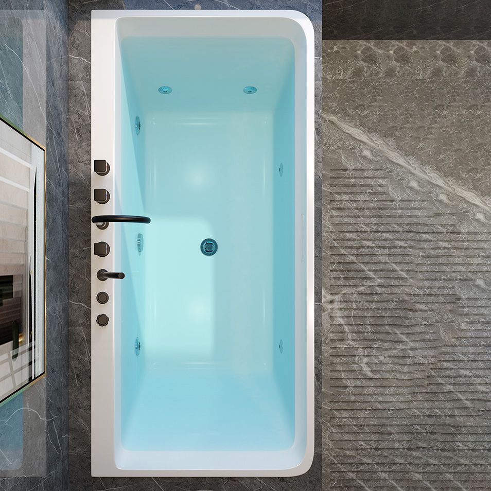 Modern Rectangular Bath Drop-in Acrylic Soaking White Bathtub Clearhalo 'Bathroom Remodel & Bathroom Fixtures' 'Bathtubs' 'Home Improvement' 'home_improvement' 'home_improvement_bathtubs' 'Showers & Bathtubs' 1200x1200_f5226656-1b0c-49cf-aa50-ed5a69cb2865