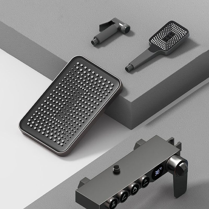 Contemporary Style Brass Shower Faucet with Shower Arm Wall Mounted Shower Combo Clearhalo 'Bathroom Remodel & Bathroom Fixtures' 'Home Improvement' 'home_improvement' 'home_improvement_shower_faucets' 'Shower Faucets & Systems' 'shower_faucets' 'Showers & Bathtubs Plumbing' 'Showers & Bathtubs' 1200x1200_f5455506-2059-4404-904e-e6c5d87fd58a