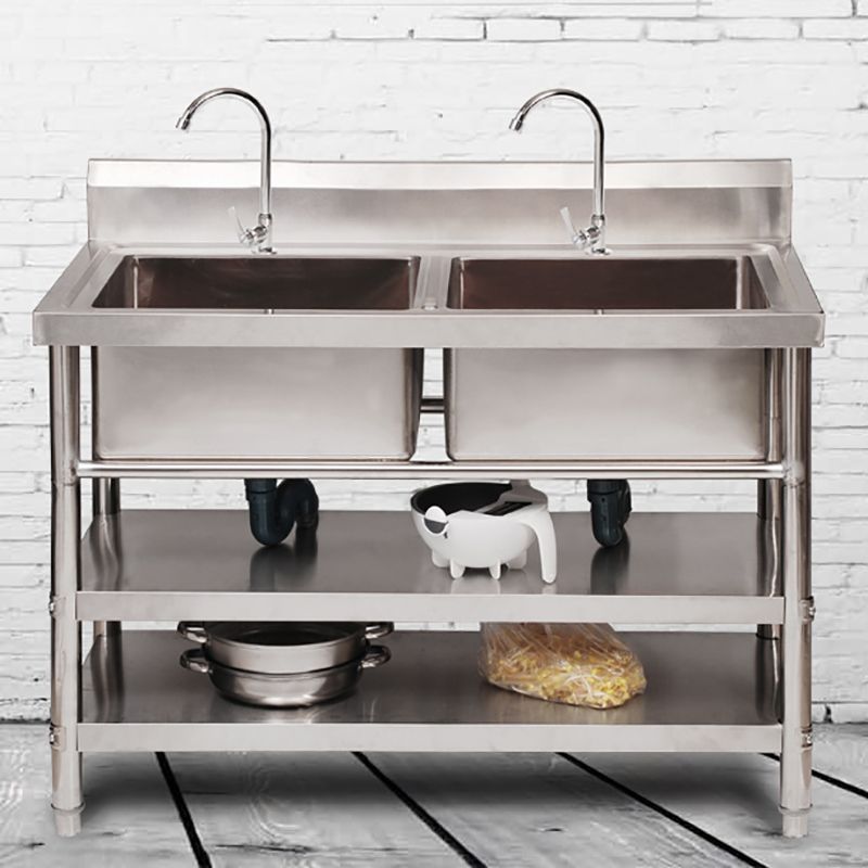 Classic Kitchen Sink Faucets Stainless Steel Kitchen Sink with Drain Assembly Clearhalo 'Home Improvement' 'home_improvement' 'home_improvement_kitchen_sinks' 'Kitchen Remodel & Kitchen Fixtures' 'Kitchen Sinks & Faucet Components' 'Kitchen Sinks' 'kitchen_sinks' 1200x1200_f5548e7d-433f-41d6-aa3e-a60afa78b853