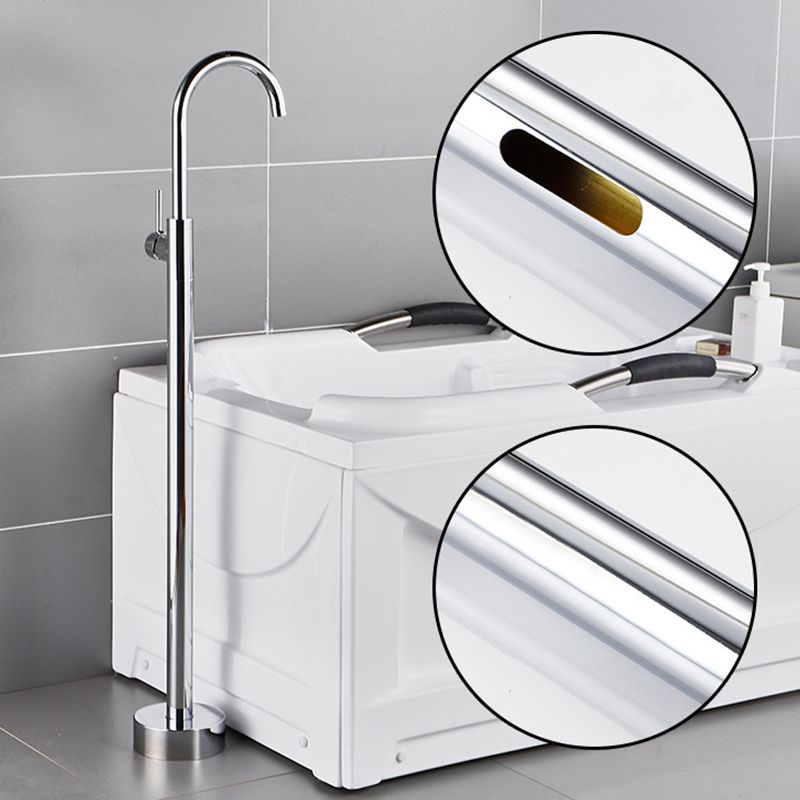 Modern Freestanding Bathtub Faucet One Handle Freestanding Tub Filler Trim Clearhalo 'Bathroom Remodel & Bathroom Fixtures' 'Bathtub Faucets' 'bathtub_faucets' 'Home Improvement' 'home_improvement' 'home_improvement_bathtub_faucets' 1200x1200_f561cee0-af19-4dc9-bfdb-0ddd12b3bddd