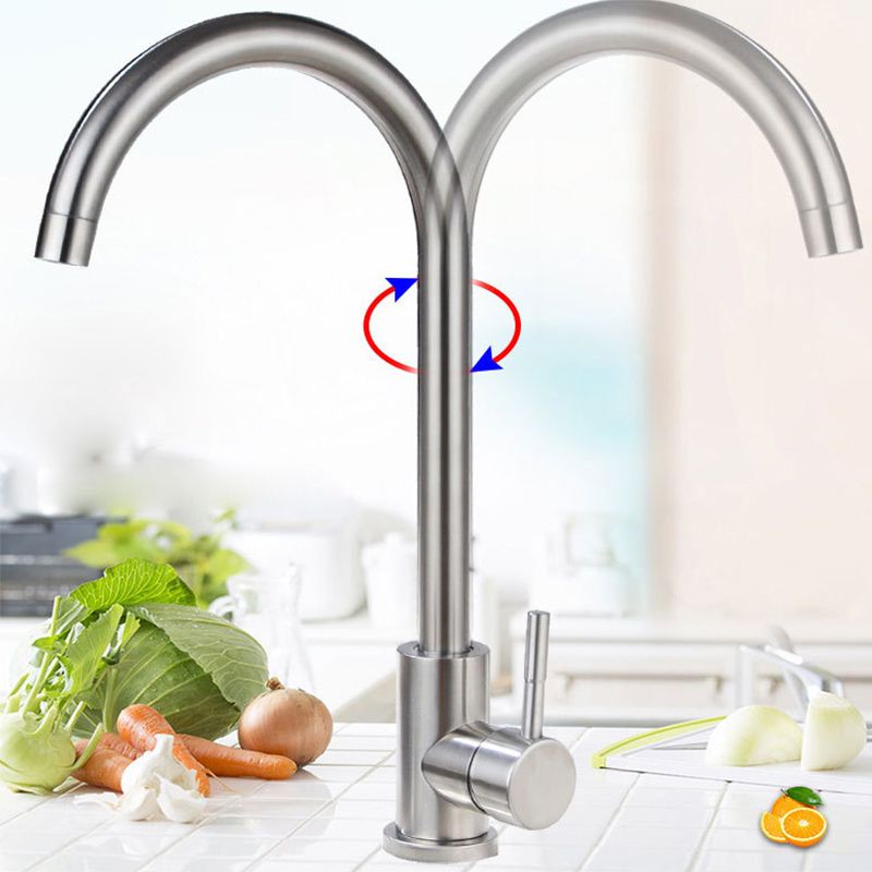 1-Handle Faucets Stainless Steel with Water Dispenser Standard Kitchen Faucet Clearhalo 'Home Improvement' 'home_improvement' 'home_improvement_kitchen_faucets' 'Kitchen Faucets' 'Kitchen Remodel & Kitchen Fixtures' 'Kitchen Sinks & Faucet Components' 'kitchen_faucets' 1200x1200_f5627ae0-313d-478b-8188-75f2d16ce930