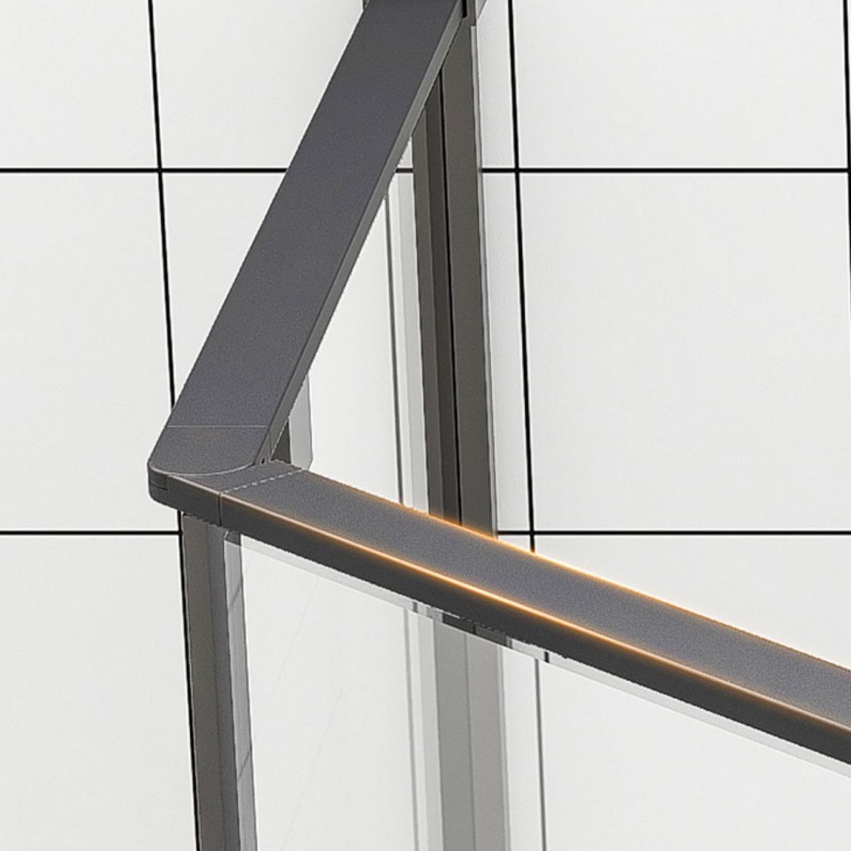 Neo-Angle Tempered Glass Shower Enclosure Black Framed Shower Enclosure Clearhalo 'Bathroom Remodel & Bathroom Fixtures' 'Home Improvement' 'home_improvement' 'home_improvement_shower_stalls_enclosures' 'Shower Stalls & Enclosures' 'shower_stalls_enclosures' 'Showers & Bathtubs' 1200x1200_f56410ad-c1ef-472e-826f-ef00f26cb146