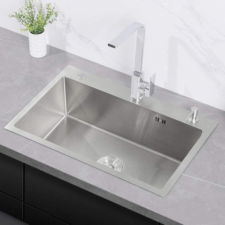 Modern Kitchen Sink Stainless Steel Kitchen Sink with Drain Strainer Kit Clearhalo 'Home Improvement' 'home_improvement' 'home_improvement_kitchen_sinks' 'Kitchen Remodel & Kitchen Fixtures' 'Kitchen Sinks & Faucet Components' 'Kitchen Sinks' 'kitchen_sinks' 1200x1200_f567270e-bead-427f-9f00-a23f8c84bf1e