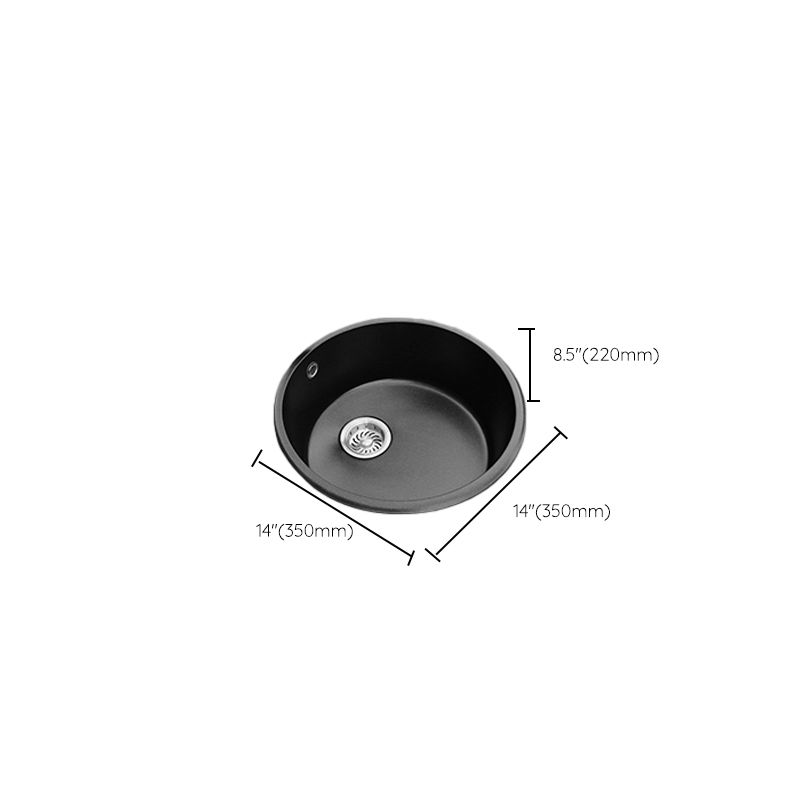 Round Single Bowl Kitchen Sink Granite Sink with Drain Strainer Kit Clearhalo 'Home Improvement' 'home_improvement' 'home_improvement_kitchen_sinks' 'Kitchen Remodel & Kitchen Fixtures' 'Kitchen Sinks & Faucet Components' 'Kitchen Sinks' 'kitchen_sinks' 1200x1200_f568dc89-0482-4707-8688-dfdaca4130ab