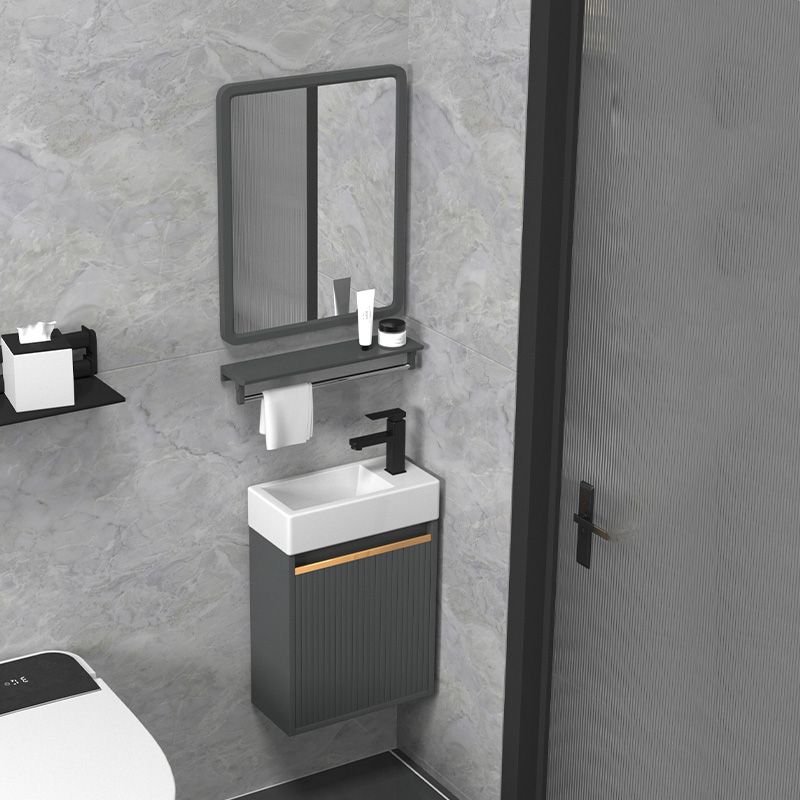 Modern Bathroom Vanity Metal Base Wall-Mounted with Soft Close Door Clearhalo 'Bathroom Remodel & Bathroom Fixtures' 'Bathroom Vanities' 'bathroom_vanities' 'Home Improvement' 'home_improvement' 'home_improvement_bathroom_vanities' 1200x1200_f56b4143-a09c-4afc-a706-7de1ce17f3d5