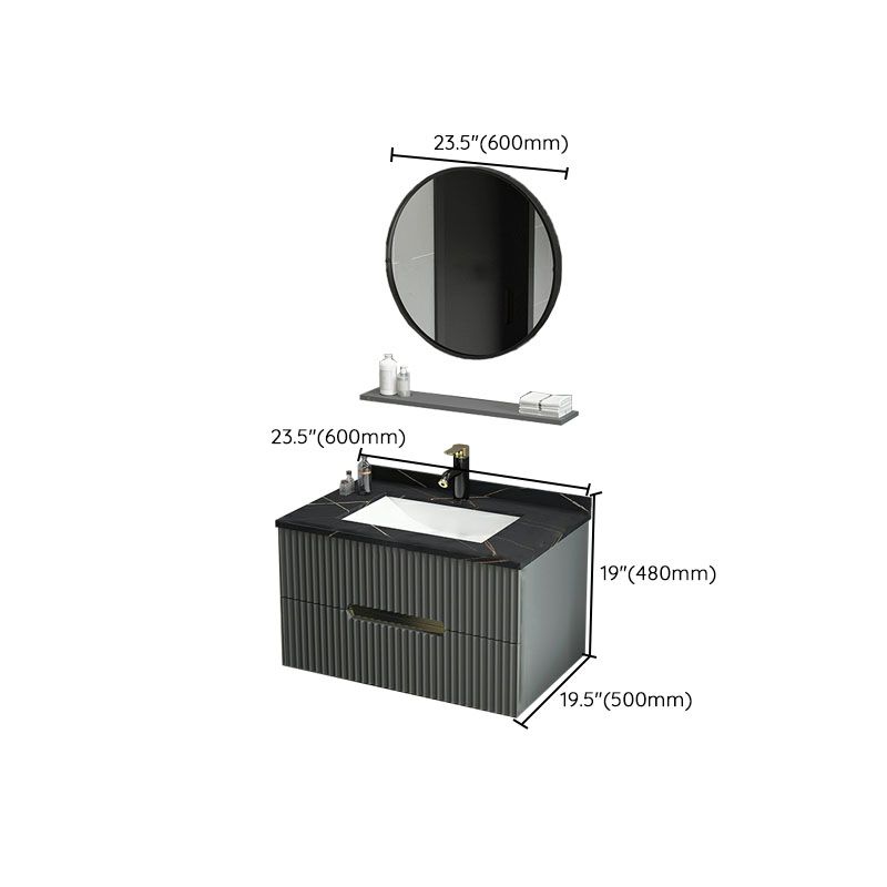 Wall Mount Faucet Included Sink Vanity with Drawers Mirror for Bathroom Clearhalo 'Bathroom Remodel & Bathroom Fixtures' 'Bathroom Vanities' 'bathroom_vanities' 'Home Improvement' 'home_improvement' 'home_improvement_bathroom_vanities' 1200x1200_f573d4d9-5cc3-4510-9508-80771b676dd9