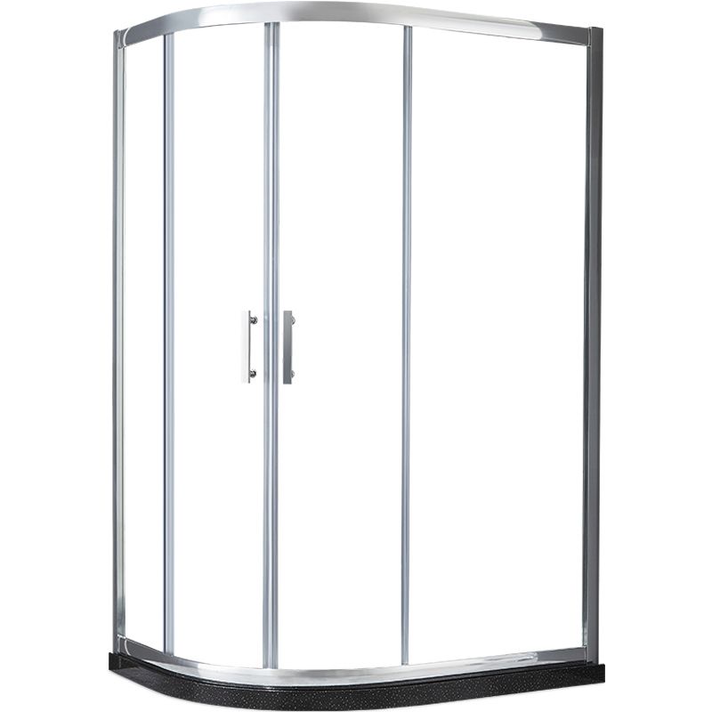 Double Sliding Frame Shower Doors Transparent TemperedShower Door Clearhalo 'Bathroom Remodel & Bathroom Fixtures' 'Home Improvement' 'home_improvement' 'home_improvement_shower_tub_doors' 'Shower and Tub Doors' 'shower_tub_doors' 'Showers & Bathtubs' 1200x1200_f582b58a-a553-44b6-a74e-29098a5dacd9