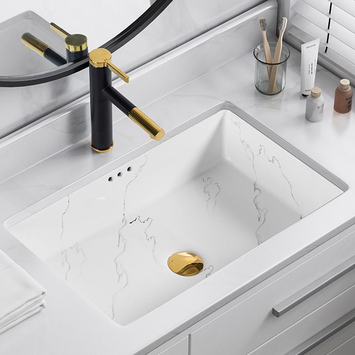 Modern Undermount Vanity Sink Rectangular Porcelain with Overflow Basin Sink Clearhalo 'Bathroom Remodel & Bathroom Fixtures' 'Bathroom Sinks & Faucet Components' 'Bathroom Sinks' 'bathroom_sink' 'Home Improvement' 'home_improvement' 'home_improvement_bathroom_sink' 1200x1200_f5924f6d-a52a-4ae7-b5b3-c9cb774fb6d7