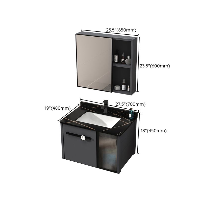 Rectangular Single Bathroom Vanity Modern Dark Gray Metal Base Vanity Set Clearhalo 'Bathroom Remodel & Bathroom Fixtures' 'Bathroom Vanities' 'bathroom_vanities' 'Home Improvement' 'home_improvement' 'home_improvement_bathroom_vanities' 1200x1200_f5aafb78-1233-49cc-b156-6f7346cd5a0e