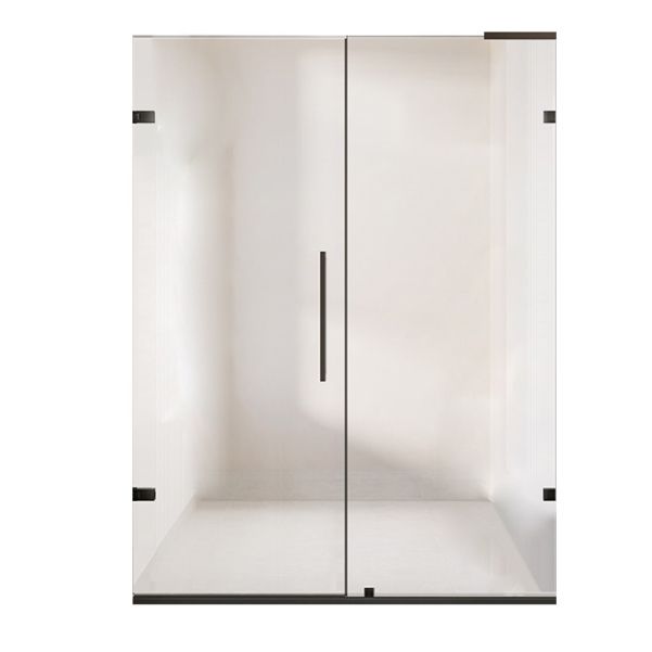 Black Tempered Shower Bath Door Semi-Frameless Transparent Shower Bath Door Clearhalo 'Bathroom Remodel & Bathroom Fixtures' 'Home Improvement' 'home_improvement' 'home_improvement_shower_tub_doors' 'Shower and Tub Doors' 'shower_tub_doors' 'Showers & Bathtubs' 1200x1200_f5abfb05-e2a9-4c79-9830-e92baaecde77