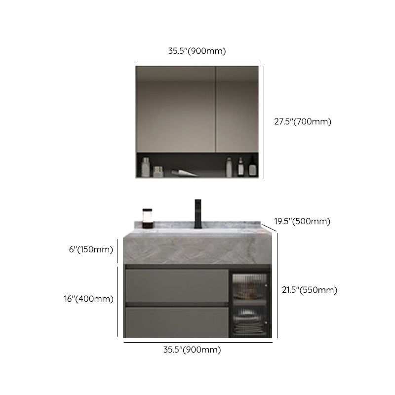 Wall Mounted Sink Vanity Solid Wood Bathroom Sink Vanity with Single Sink Clearhalo 'Bathroom Remodel & Bathroom Fixtures' 'Bathroom Vanities' 'bathroom_vanities' 'Home Improvement' 'home_improvement' 'home_improvement_bathroom_vanities' 1200x1200_f5b2f388-9a09-499d-a829-7b3cbedfa94a