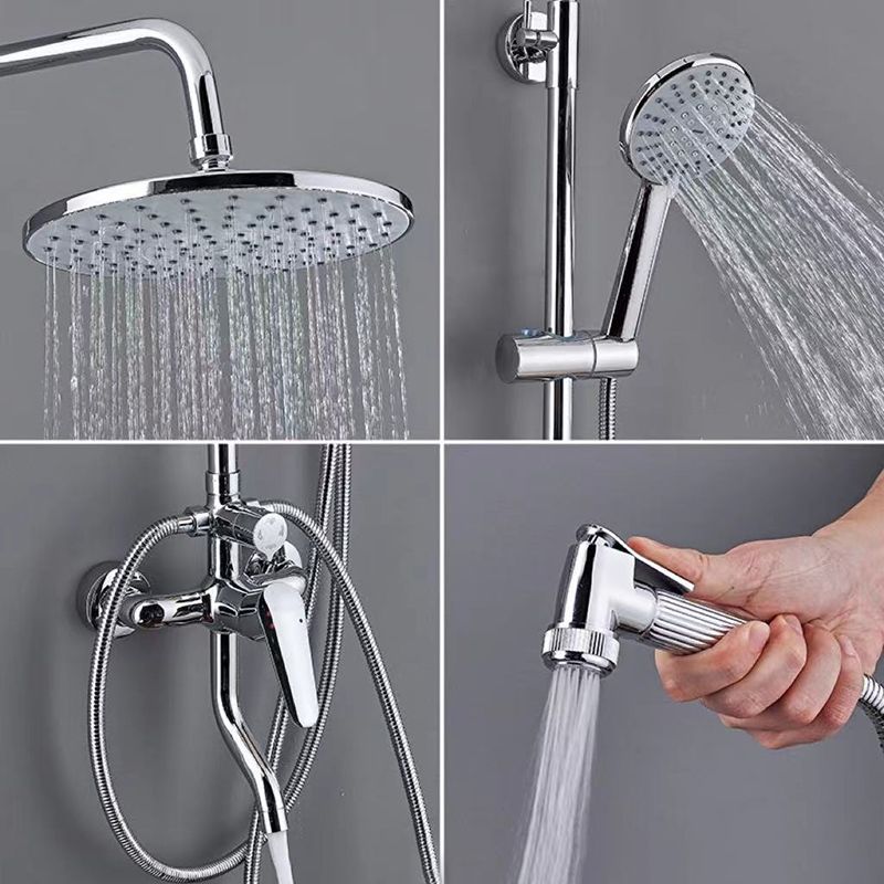 Modern Arm Swivel Shower Metal Shower Head Shower Faucet On Wall Clearhalo 'Bathroom Remodel & Bathroom Fixtures' 'Home Improvement' 'home_improvement' 'home_improvement_shower_faucets' 'Shower Faucets & Systems' 'shower_faucets' 'Showers & Bathtubs Plumbing' 'Showers & Bathtubs' 1200x1200_f5b97625-6bfa-4167-b07c-772f9def1af1