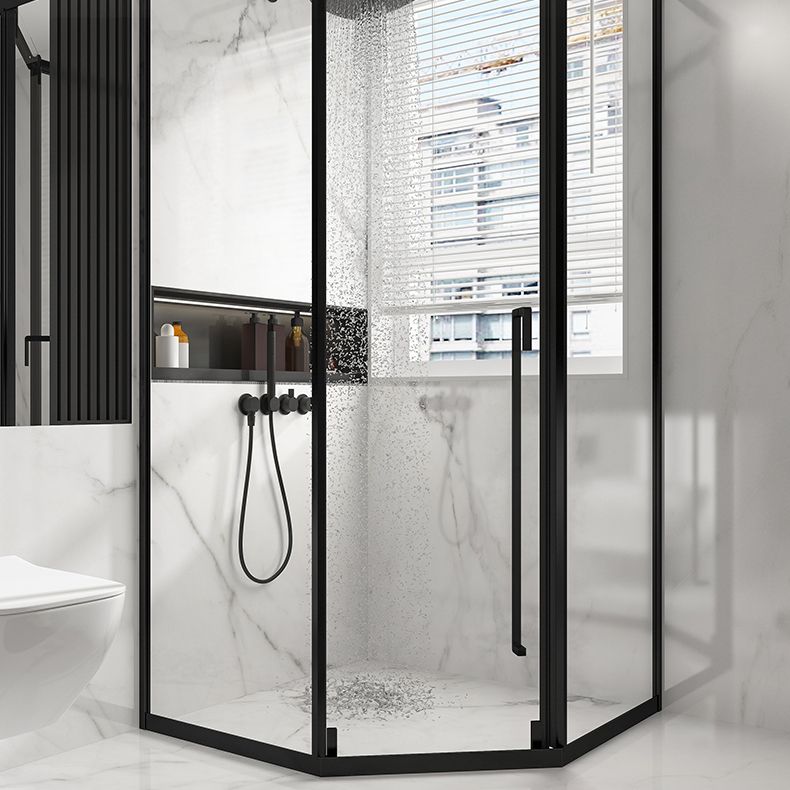 Transparent Shower Bath Door Scratch Resistant Satin Black Shower Doors Clearhalo 'Bathroom Remodel & Bathroom Fixtures' 'Home Improvement' 'home_improvement' 'home_improvement_shower_tub_doors' 'Shower and Tub Doors' 'shower_tub_doors' 'Showers & Bathtubs' 1200x1200_f5d8b4f3-a67a-4295-8dc7-b8df144318aa