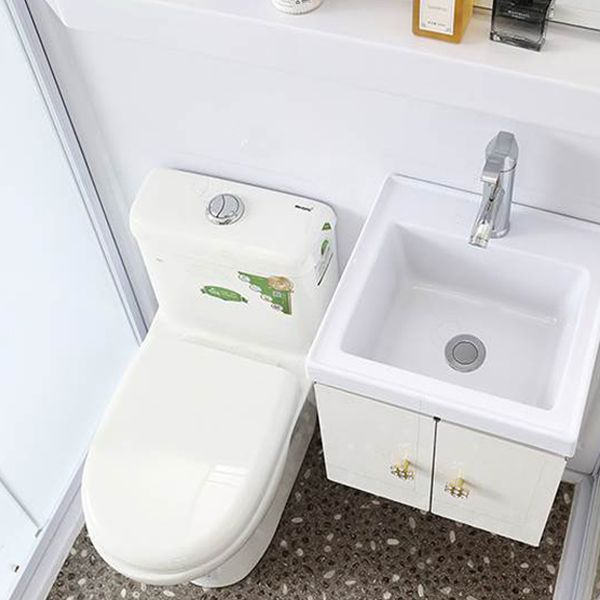 Frosted Single Sliding Shower Kit White Framed Shower Stall with Base Included Clearhalo 'Bathroom Remodel & Bathroom Fixtures' 'Home Improvement' 'home_improvement' 'home_improvement_shower_stalls_enclosures' 'Shower Stalls & Enclosures' 'shower_stalls_enclosures' 'Showers & Bathtubs' 1200x1200_f5fd30a4-98c1-471c-93ad-fa5b32208221