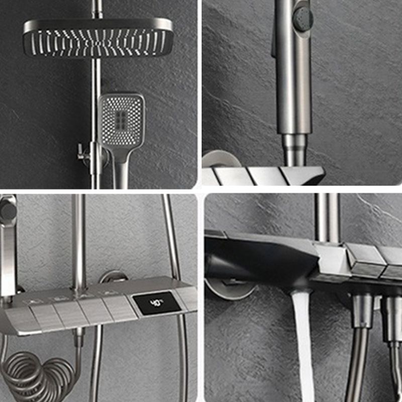 Modern Adjustable Water Flow Square Shower Faucet Shower Hose Shower System on Wall Clearhalo 'Bathroom Remodel & Bathroom Fixtures' 'Home Improvement' 'home_improvement' 'home_improvement_shower_faucets' 'Shower Faucets & Systems' 'shower_faucets' 'Showers & Bathtubs Plumbing' 'Showers & Bathtubs' 1200x1200_f62609a6-057a-4055-b484-ff5b324b0dab