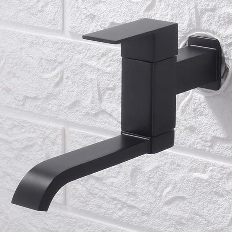Contemporary Wall Mounted Bathroom Faucet Lever Handles Low Arc Rotatable Brass Faucet Clearhalo 'Bathroom Remodel & Bathroom Fixtures' 'Bathroom Sink Faucets' 'Bathroom Sinks & Faucet Components' 'bathroom_sink_faucets' 'Home Improvement' 'home_improvement' 'home_improvement_bathroom_sink_faucets' 1200x1200_f632ab3b-2d69-4b98-9d3e-14acb42a5afa