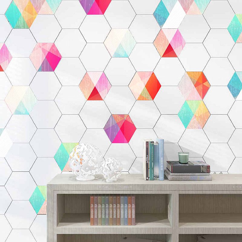 Plastic Mosaic Tile Wallpaper Hexagonal Peel and Stick Backsplash Wall Tile Clearhalo 'Flooring 'Home Improvement' 'home_improvement' 'home_improvement_peel_stick_blacksplash' 'Peel & Stick Backsplash Tile' 'peel_stick_blacksplash' 'Walls & Ceilings' Walls and Ceiling' 1200x1200_f68485d3-080f-4b3c-9c39-4776e67d5201