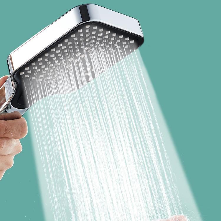 Rectangular Pressurized Shower Head 4-Setting Adjustable Water Flow Handheld Shower Head Clearhalo 'Bathroom Remodel & Bathroom Fixtures' 'Home Improvement' 'home_improvement' 'home_improvement_shower_heads' 'Shower Heads' 'shower_heads' 'Showers & Bathtubs Plumbing' 'Showers & Bathtubs' 1200x1200_f68af81e-532c-485a-9d70-f5bb7cb587f1