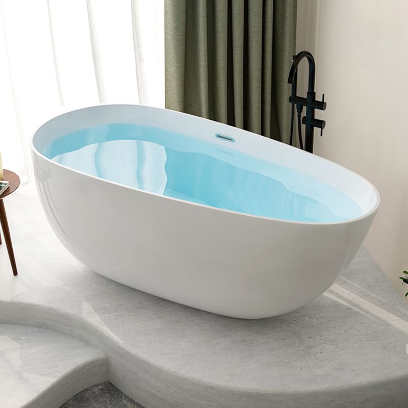 Contemporary Soaking Freestanding Bathtub Acrylic-Fiberglass Oval Bathtub Clearhalo 'Bathroom Remodel & Bathroom Fixtures' 'Bathtubs' 'Home Improvement' 'home_improvement' 'home_improvement_bathtubs' 'Showers & Bathtubs' 1200x1200_f69c6524-74fb-4682-a5a9-1229197320c8