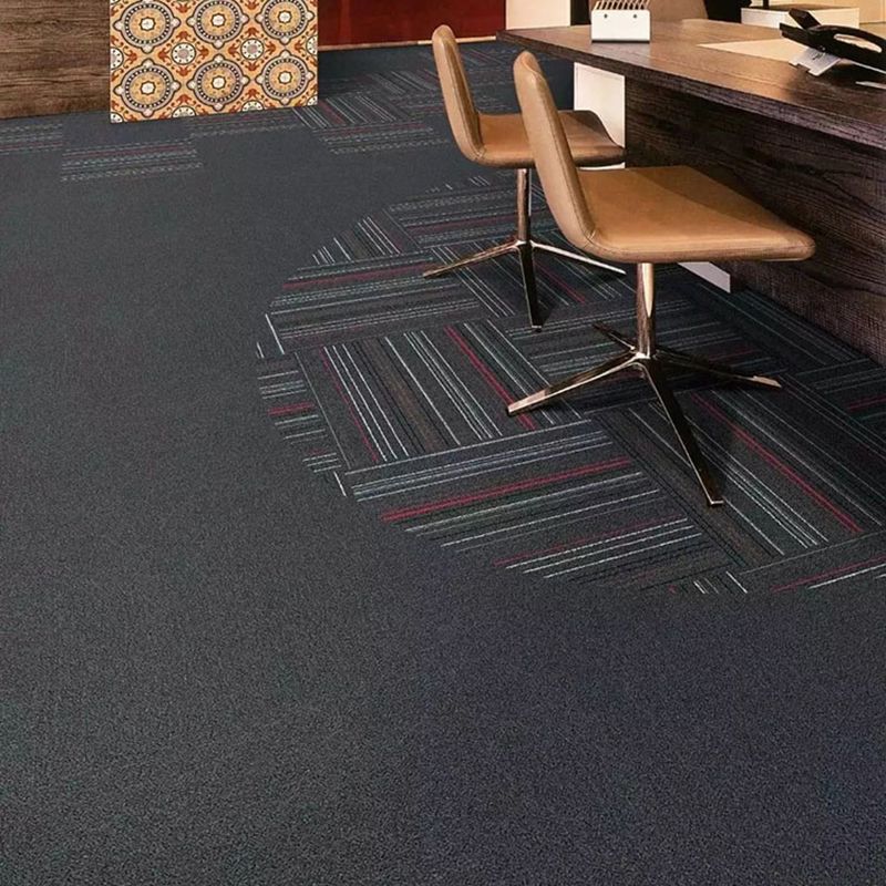 Carpet Tile Non-Skid Fade Resistant Geometry Loose Lay Dining Room Carpet Tiles Clearhalo 'Carpet Tiles & Carpet Squares' 'carpet_tiles_carpet_squares' 'Flooring 'Home Improvement' 'home_improvement' 'home_improvement_carpet_tiles_carpet_squares' Walls and Ceiling' 1200x1200_f6b2d207-f170-4fb3-bdfb-0ef98a366acd