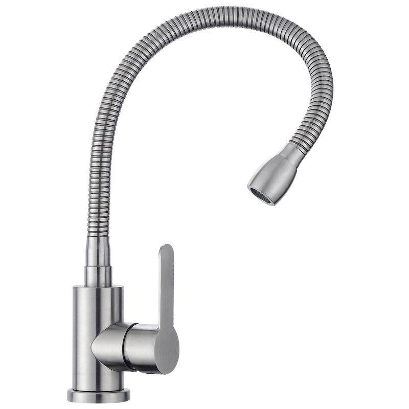 Modern Pot Filler 304 Stainless Steel Pre-rinse Spring Spout Kitchen Sink Faucet Clearhalo 'Home Improvement' 'home_improvement' 'home_improvement_kitchen_faucets' 'Kitchen Faucets' 'Kitchen Remodel & Kitchen Fixtures' 'Kitchen Sinks & Faucet Components' 'kitchen_faucets' 1200x1200_f6bedc7f-14d2-4811-be8c-b1121f8c0639