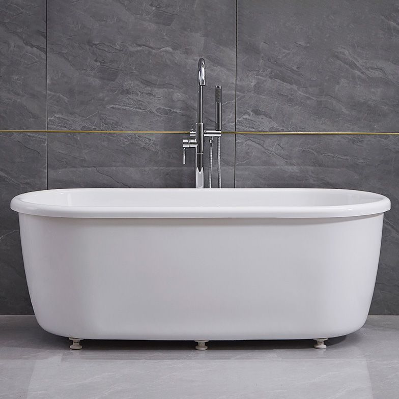 Modern Oval Bathtub Acrylic Stand Alone Soaking Soaking Bath Clearhalo 'Bathroom Remodel & Bathroom Fixtures' 'Bathtubs' 'Home Improvement' 'home_improvement' 'home_improvement_bathtubs' 'Showers & Bathtubs' 1200x1200_f6c39bf9-c21a-4f35-b676-d8ca067e7a04
