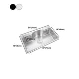 Stainless Steel 31" X 19" Kitchen Sink Single Bowl Drop-in Sink in Chrome and Black Clearhalo 'Home Improvement' 'home_improvement' 'home_improvement_kitchen_sinks' 'Kitchen Remodel & Kitchen Fixtures' 'Kitchen Sinks & Faucet Components' 'Kitchen Sinks' 'kitchen_sinks' 1200x1200_f6c59511-56ae-452b-88e0-a2bde1376438