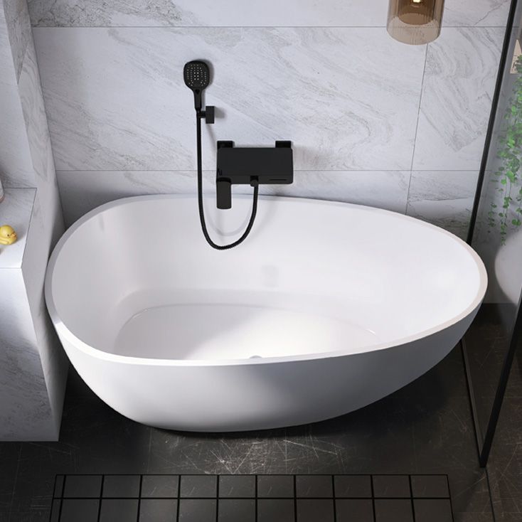 Antique Finish Soaking Bathtub Back to Wall Oval Modern Bath Tub Clearhalo 'Bathroom Remodel & Bathroom Fixtures' 'Bathtubs' 'Home Improvement' 'home_improvement' 'home_improvement_bathtubs' 'Showers & Bathtubs' 1200x1200_f6cab344-fbb5-40ba-a1ae-a5d37ad5ff4c