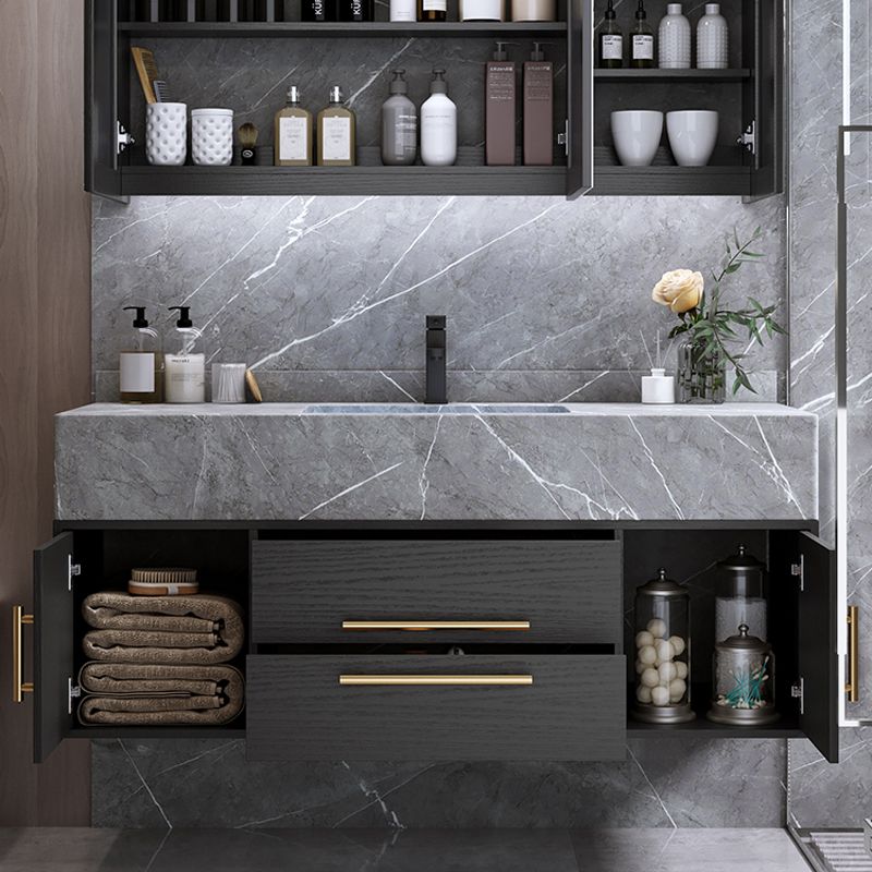 Wall Mount Bathroom Sink Vanity Modern Vanity Set with Mirror Clearhalo 'Bathroom Remodel & Bathroom Fixtures' 'Bathroom Vanities' 'bathroom_vanities' 'Home Improvement' 'home_improvement' 'home_improvement_bathroom_vanities' 1200x1200_f6e0fa97-558c-470a-976f-19e93f733245