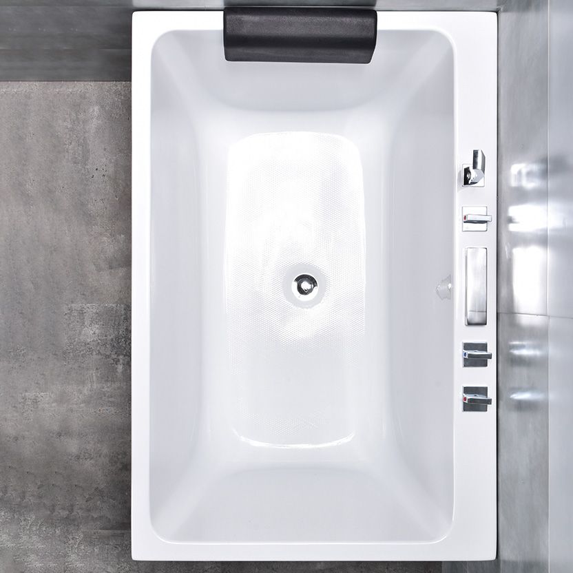 Modern Rectangular Bathtub Acrylic Center Soaking White Bath Clearhalo 'Bathroom Remodel & Bathroom Fixtures' 'Bathtubs' 'Home Improvement' 'home_improvement' 'home_improvement_bathtubs' 'Showers & Bathtubs' 1200x1200_f6ebcf95-8b4a-4316-8b62-257b4867cb25