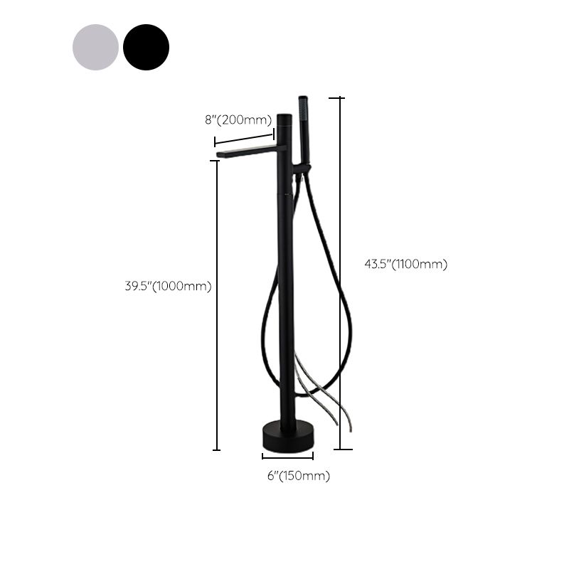 Traditional Style Freestanding Tub Filler Pure Color Floor Mount Freestanding Tub Filler Clearhalo 'Bathroom Remodel & Bathroom Fixtures' 'Bathtub Faucets' 'bathtub_faucets' 'Home Improvement' 'home_improvement' 'home_improvement_bathtub_faucets' 1200x1200_f6f5e545-4b80-4dec-bee4-2e829d4eb5c9