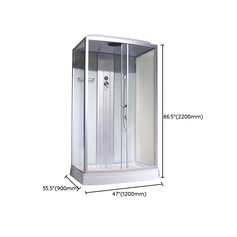 Modern Shower Kit with Base Foundation Sliding Door Shower Stall Clearhalo 'Bathroom Remodel & Bathroom Fixtures' 'Home Improvement' 'home_improvement' 'home_improvement_shower_stalls_enclosures' 'Shower Stalls & Enclosures' 'shower_stalls_enclosures' 'Showers & Bathtubs' 1200x1200_f710411a-6abd-45d4-925e-aebb335de263