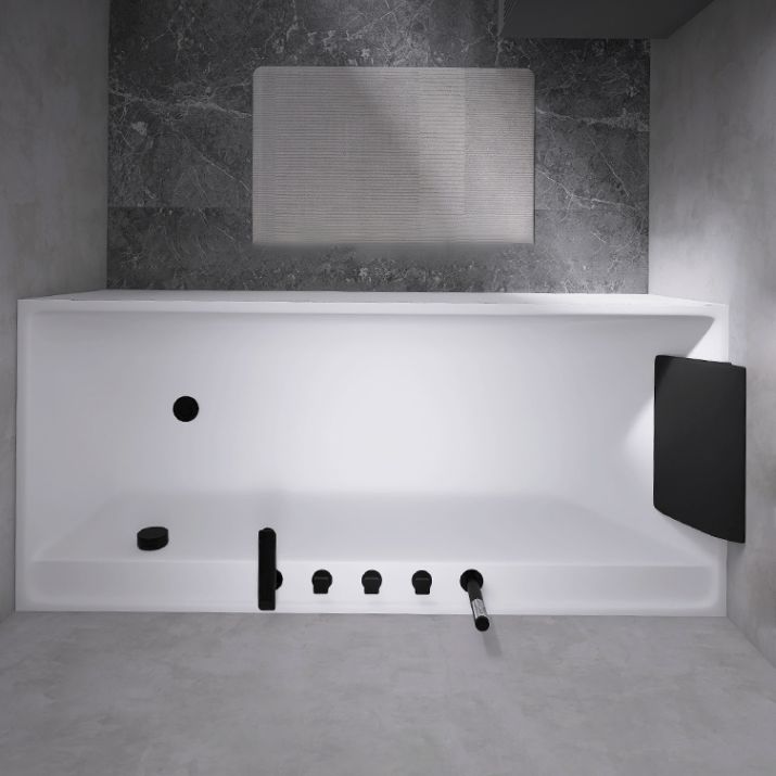 Modern Rectangular Bathtub White Soaking Acrylic Freestanding Bath Clearhalo 'Bathroom Remodel & Bathroom Fixtures' 'Bathtubs' 'Home Improvement' 'home_improvement' 'home_improvement_bathtubs' 'Showers & Bathtubs' 1200x1200_f7131e71-cce0-4707-a9c1-86558d084ab9