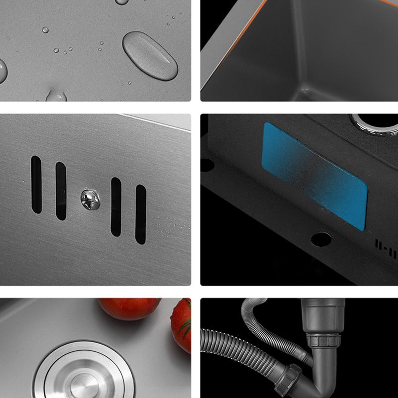 Contemporary Style Kitchen Sink Soundproof Kitchen Sink with Basket Strainer Clearhalo 'Home Improvement' 'home_improvement' 'home_improvement_kitchen_sinks' 'Kitchen Remodel & Kitchen Fixtures' 'Kitchen Sinks & Faucet Components' 'Kitchen Sinks' 'kitchen_sinks' 1200x1200_f71ef574-bbb9-4da9-9989-db32152618b1