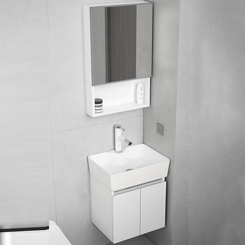Modern Metal Bathroom Vanity Solid Color Wall Mount Vanity Cabinet in White Clearhalo 'Bathroom Remodel & Bathroom Fixtures' 'Bathroom Vanities' 'bathroom_vanities' 'Home Improvement' 'home_improvement' 'home_improvement_bathroom_vanities' 1200x1200_f7273c3c-f4c7-4b89-826b-3bd128abf774