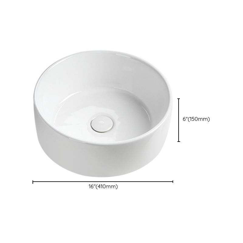 Modern Vessel Sink Round Porcelain Drain Assembly and Faucet Vessel Lavatory Sink Clearhalo 'Bathroom Remodel & Bathroom Fixtures' 'Bathroom Sinks & Faucet Components' 'Bathroom Sinks' 'bathroom_sink' 'Home Improvement' 'home_improvement' 'home_improvement_bathroom_sink' 1200x1200_f7297968-bd4c-4e9e-a26f-7ec56589cf30