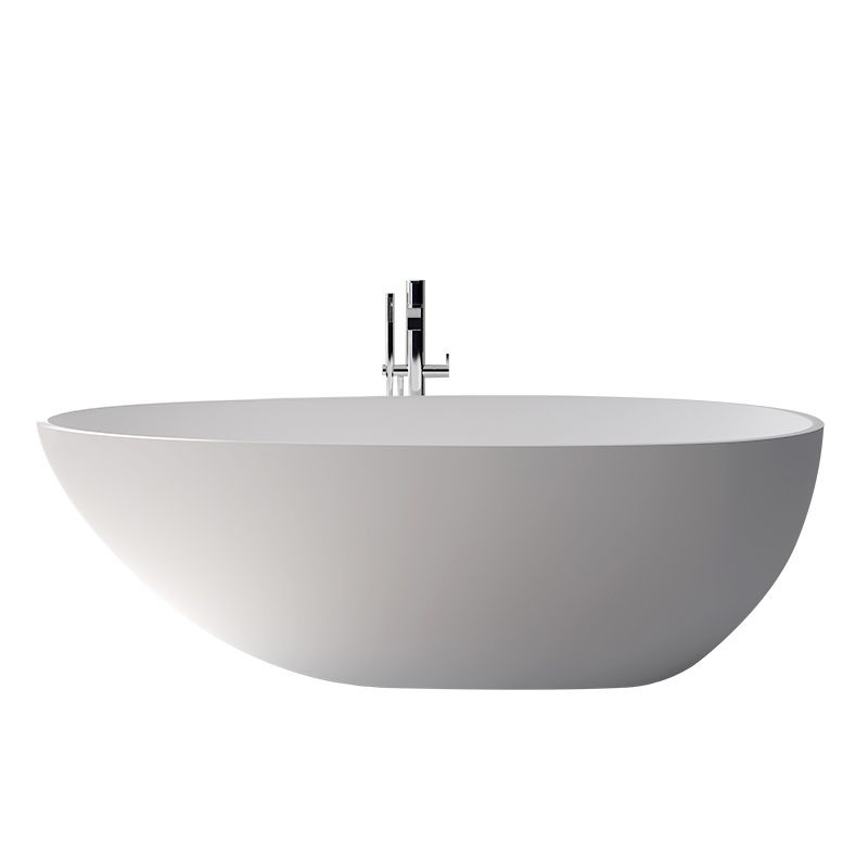Oval Stand Alone Bath Soaking Acrylic White Modern Back to Wall Bathtub Clearhalo 'Bathroom Remodel & Bathroom Fixtures' 'Bathtubs' 'Home Improvement' 'home_improvement' 'home_improvement_bathtubs' 'Showers & Bathtubs' 1200x1200_f729ca5d-5900-4348-aefe-0e21ad157d7d
