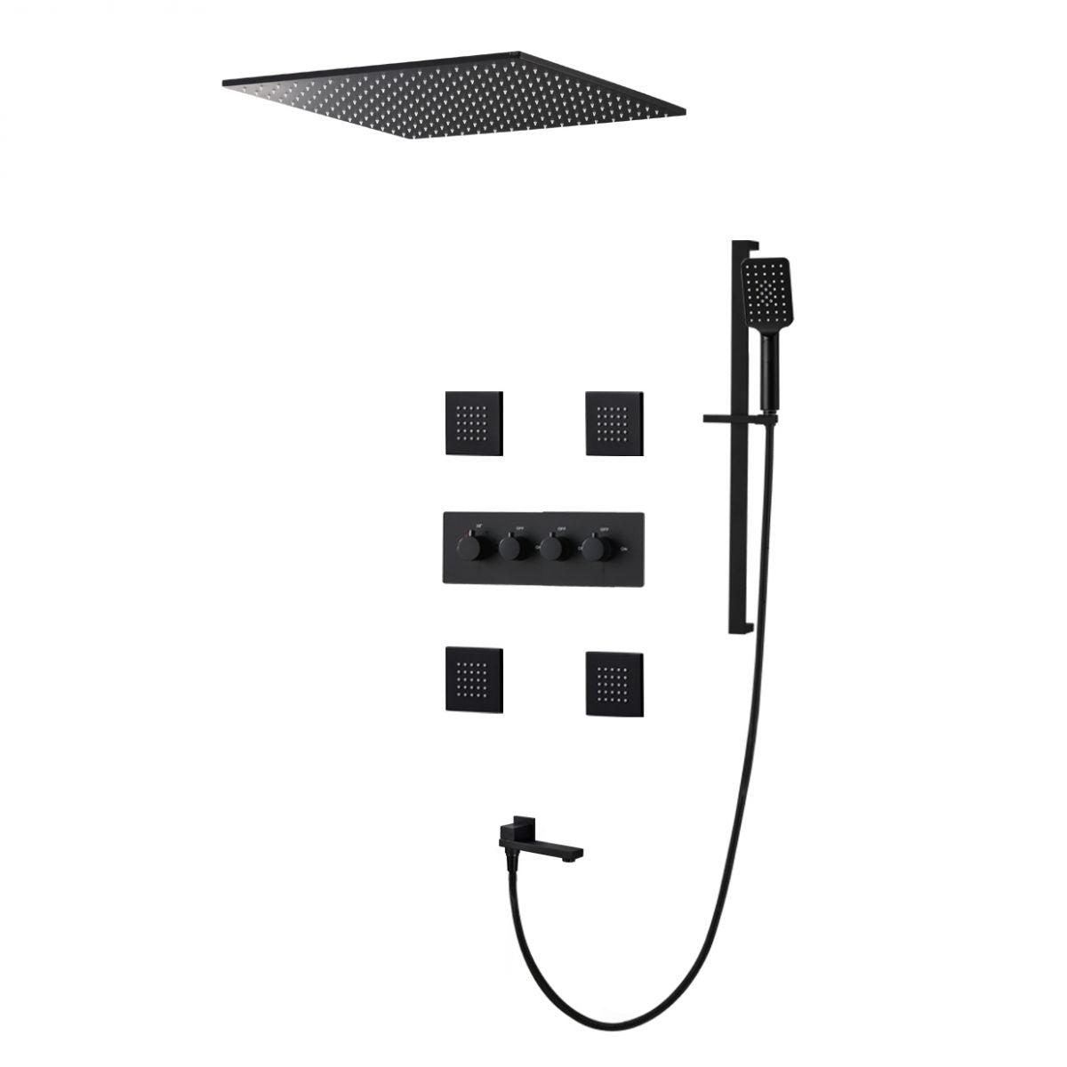 Modern Shower Trim Brass Slide Bar Included Adjustable Shower Head Shower Combo Clearhalo 'Bathroom Remodel & Bathroom Fixtures' 'Home Improvement' 'home_improvement' 'home_improvement_shower_faucets' 'Shower Faucets & Systems' 'shower_faucets' 'Showers & Bathtubs Plumbing' 'Showers & Bathtubs' 1200x1200_f73112b6-e130-4c52-9880-ea7f33c845ba