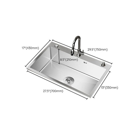 Stainless Steel Drop-In Kitchen Sink Single Bowl Sink with 3 Holes Clearhalo 'Home Improvement' 'home_improvement' 'home_improvement_kitchen_sinks' 'Kitchen Remodel & Kitchen Fixtures' 'Kitchen Sinks & Faucet Components' 'Kitchen Sinks' 'kitchen_sinks' 1200x1200_f7486eac-03a0-4967-91cb-0937f72d3d84