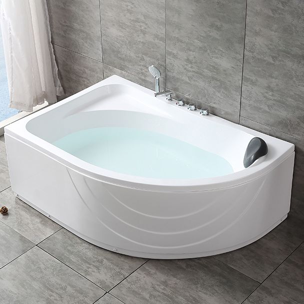 Modern White Corner Bath Acrylic Center-Back Soaking Bathtub Clearhalo 'Bathroom Remodel & Bathroom Fixtures' 'Bathtubs' 'Home Improvement' 'home_improvement' 'home_improvement_bathtubs' 'Showers & Bathtubs' 1200x1200_f759d6fd-4690-461b-992d-5a58ef9c869b