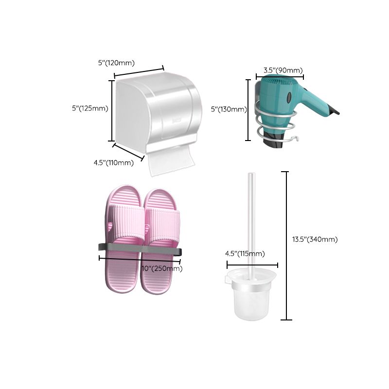 Modern Bathroom Accessories Hardware Set White Metal Bathroom Accessory Kit Clearhalo 'Bathroom Hardware Sets' 'Bathroom Hardware' 'Bathroom Remodel & Bathroom Fixtures' 'bathroom_hardware_sets' 'Home Improvement' 'home_improvement' 'home_improvement_bathroom_hardware_sets' 1200x1200_f7648030-fe02-4057-b87a-ffdafa847818